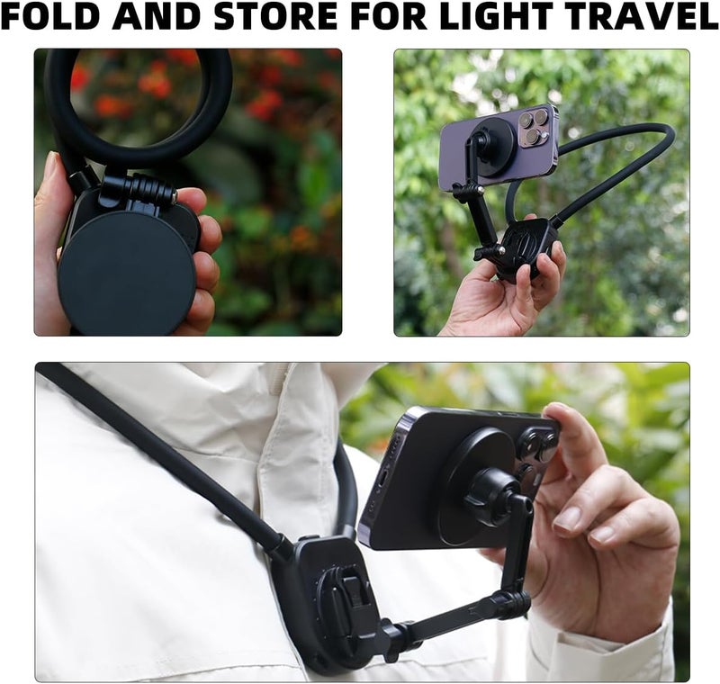 PELLKING Chest Strap Mount Magnetic Neck Mount Kit for Magsafe, Hands Free Neck Phone Holder POV/Vlog Neck Mount Video Recording for iPhone 15 14 13 12 Plus Pro Max - Image 3